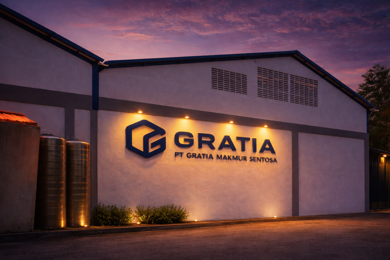 Fasad pabrik PT. Gratia Makmur Sentosa