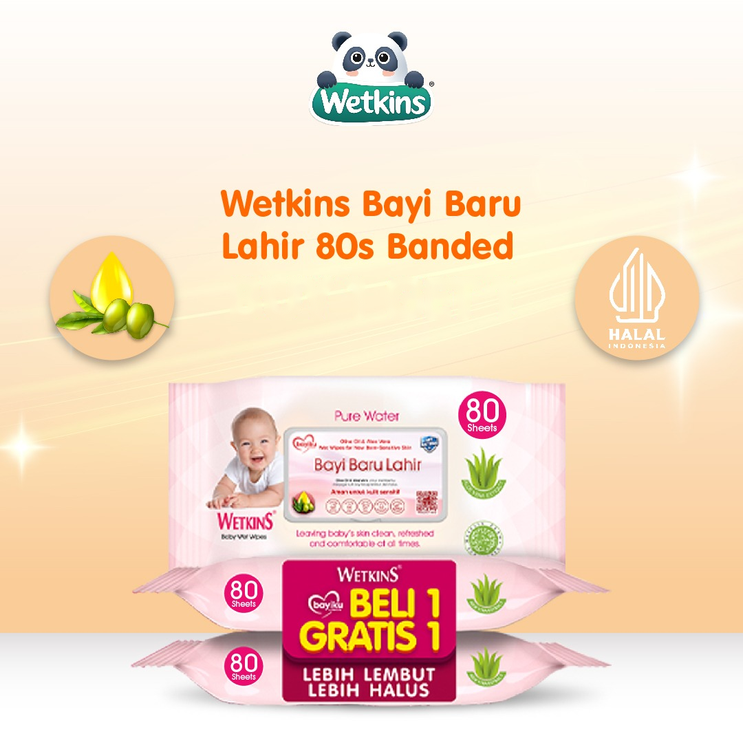 Wetkins Bayi Baru Lahir 80s Banded